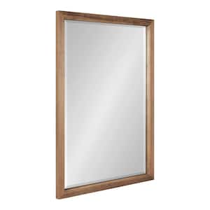 30.00 in. H x 20.00 in. W Hogan Farmhouse Rectangle Framed Rustic Brown Accent Wall Mirror