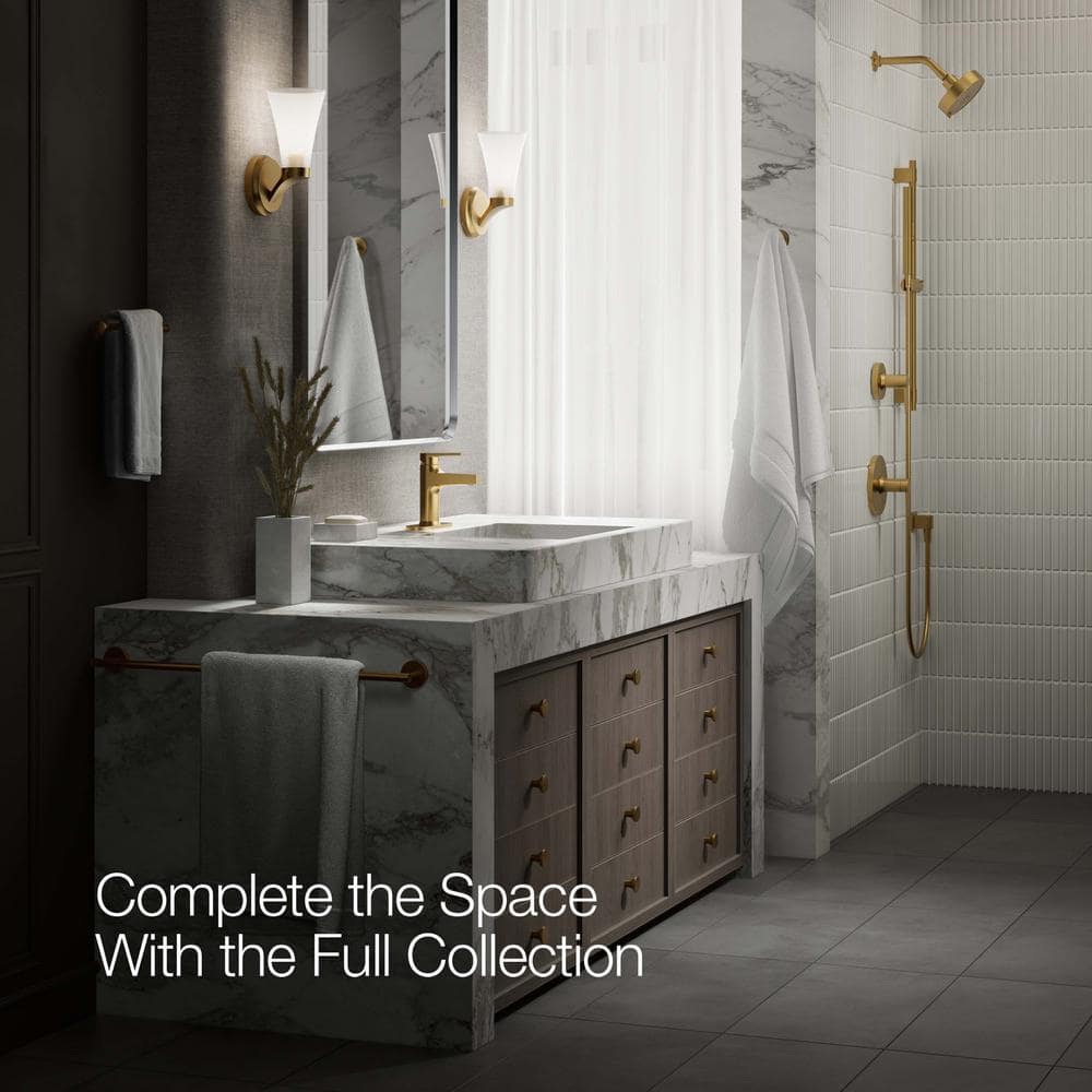 Vibrant Brushed Brass Single-Handle Bathroom Faucet with Escutcheon