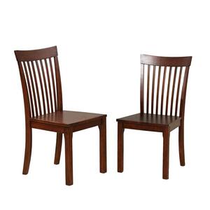 SignatureHome Kurmer Cherry Finish Solid Wood Dining Chair Set of 2. Dimension - (22Lx18Wx37H)