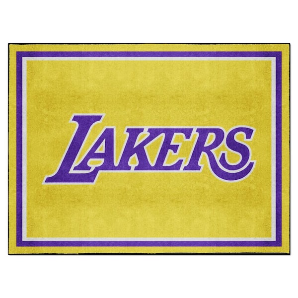 FANMATS Los Angeles Lakers Yellow 8 ft. x 10 ft. Plush Area Rug