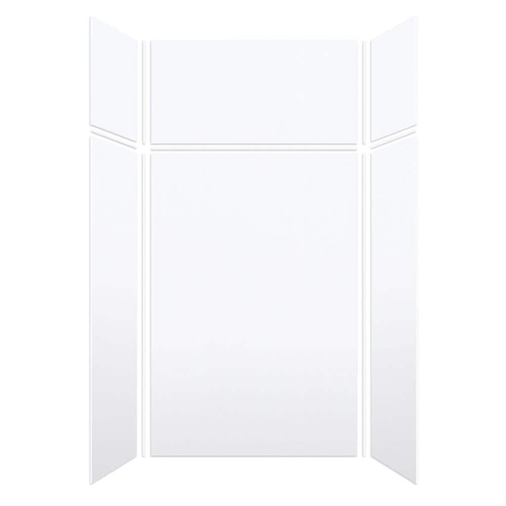 Saramar 48 in. W x 96 in. H x 36 in. D 6-Piece Glue to Wall Alcove Shower Wall Kit with Extension in. White Velvet price history on PriceWatchPro