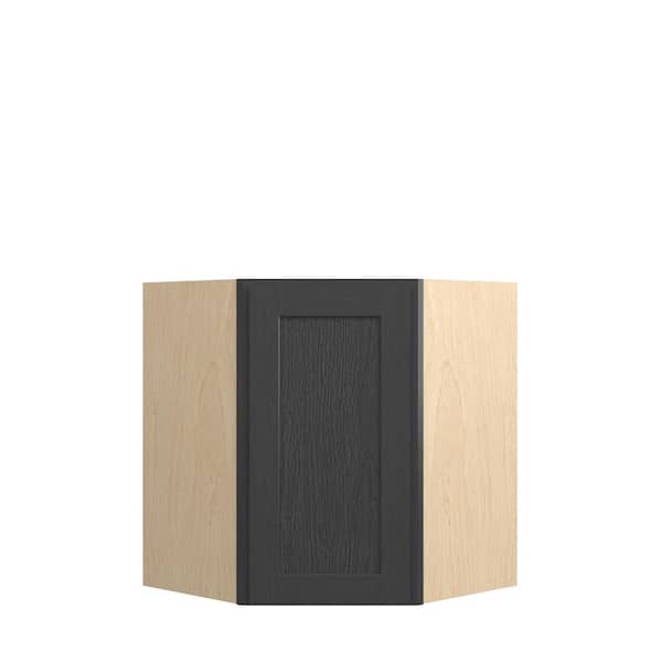 Kunal Kitchens Jamestown Recessed 27 in. W x 30 in. H x 15 in. D in Espresso Plywood Assembled Corner Diagonal Wall Cabinet