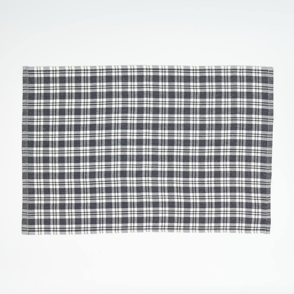 Navy and White Plaid Cotton Kitchen Towels Set of 3