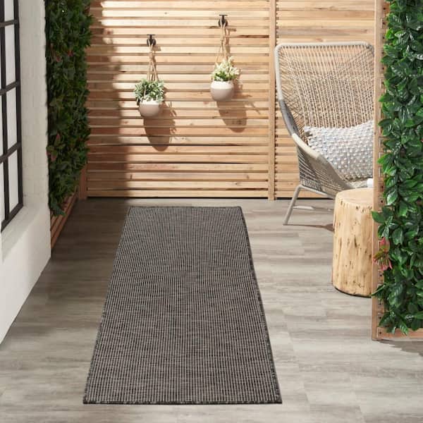 Positano Charcoal 2 ft. x 6 ft. Solid Contemporary Runner Area Rug
