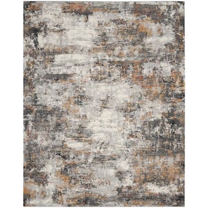 Tangra Grey/Multi 8 ft. x 10 ft. Abstract Geometric Contemporary Area Rug