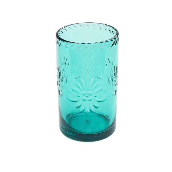 TarHong Talavera Acrylic Drinking Glass, Set of 6 Teal