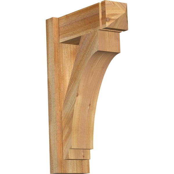 Ekena Millwork 6 in. x 24 in. x 16 in. Western Red Cedar Imperial Arts and Crafts Rough Sawn Outlooker