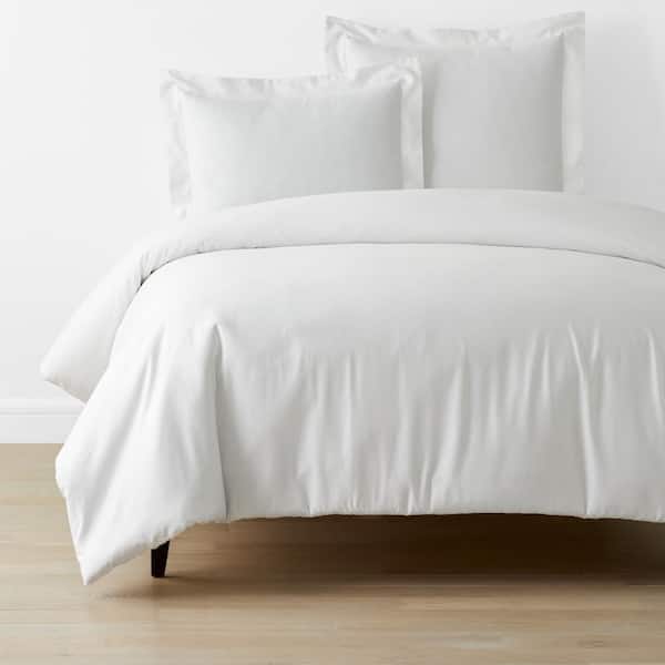 The Company Store Company Cotton White Queen Sateen Duvet Cover