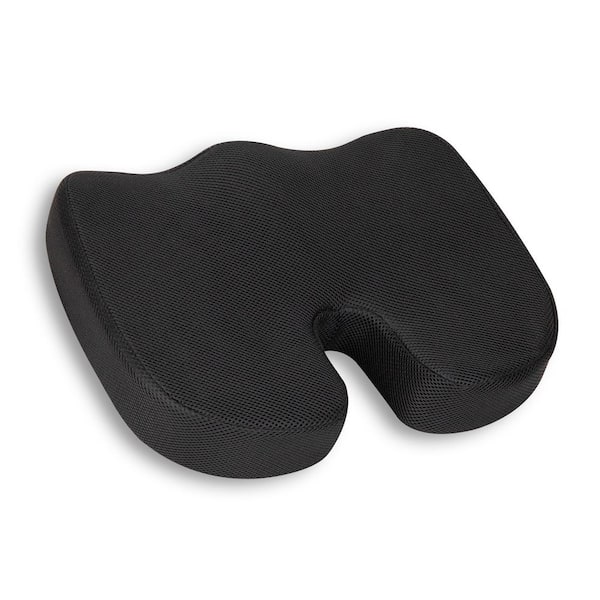 Mind Reader Black Memory Foam Ergonomic Office Chair Cushion with