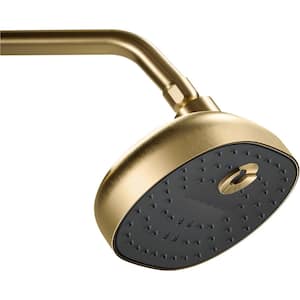 Statement 3-Spray Patterns with 1.75 GPM 8 in. Wall Mount Fixed Shower Head in Vibrant Brushed Moderne Brass