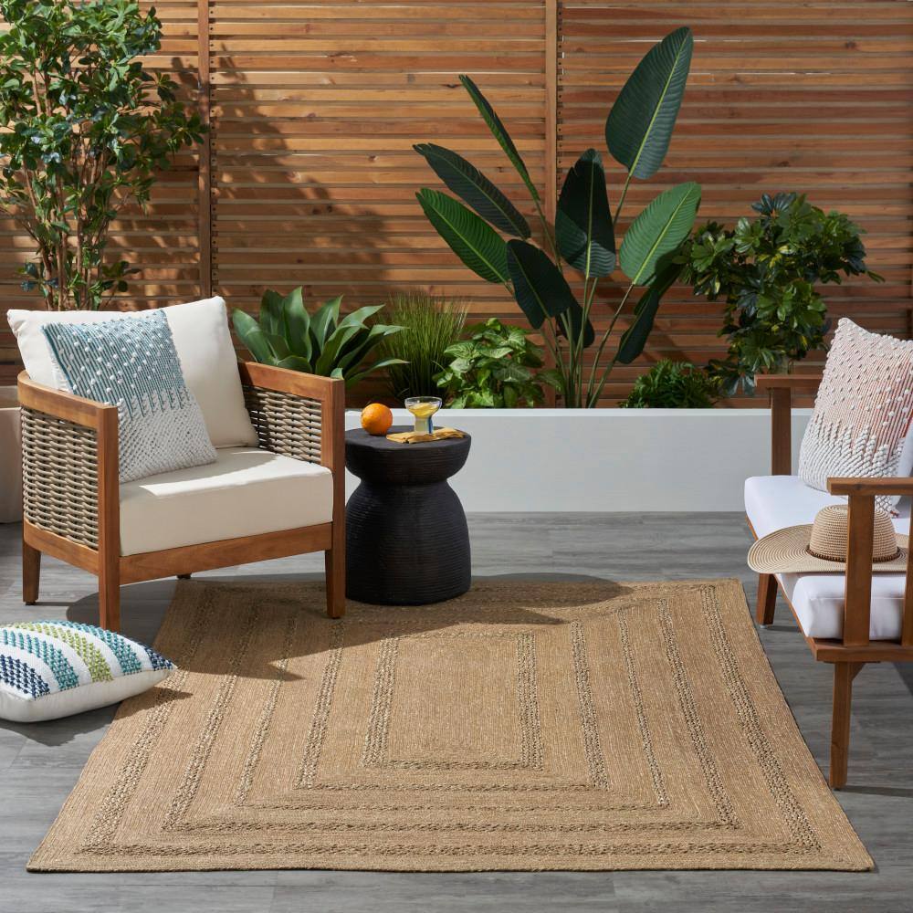 Natural Seagrass Handwoven Rectangular 5' x 7' Indoor/Outdoor Rug