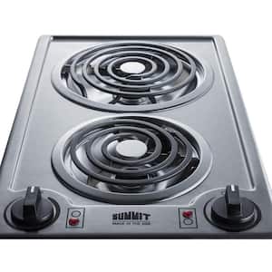 12 in. Coil Electric Cooktop in Stainless Steel with 2 Elements