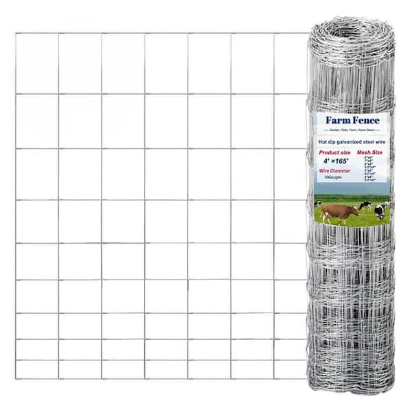 48 in. x 165 ft. 10-Gauge Reinforced Hot-Dip Galvanized Mesh for Cattle Fence Panel Pig Fence Panel, Grass Pasture Fence