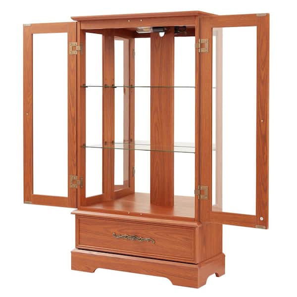 25.98 in. W x 11.81 in. D x 47.44 in. H Bathroom Dark Brown Linen Cabinet