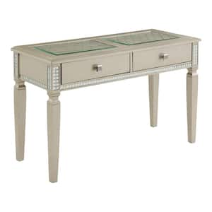 Starra 48 in. Silver Rectangle Glass Top Console Table