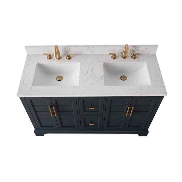 Vanity Art 54 in. W x 22 in. D x 34.5 in. H Double Sink
