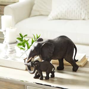 Brown Resin Elephant Sculpture