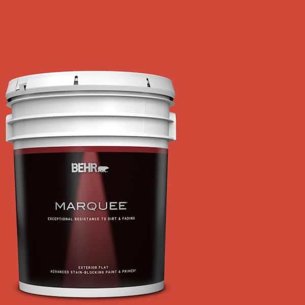 BEHR MARQUEE 5 gal. #P180-7 Top Tomato Flat Exterior Paint & Primer