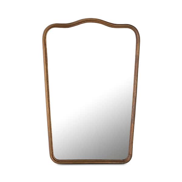 Jossan Brass 24 in. W x 36 in. H Art Deco Scalloped Cast Aluminum Framed Mirror