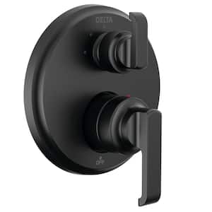 Tetra 2-Handle Wall-Mount Valve Trim Kit 3-Setting Int. Div. in Matte Black (Valve Not Included)