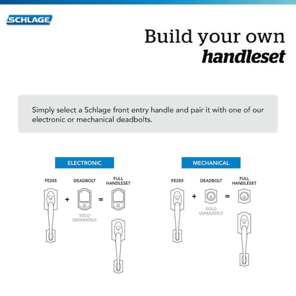 Schlage Century Handleset & Latitude Lever Door Lock - Single Cylinder, Aged Bronze (F60 CEN 716 LAT) - View #10