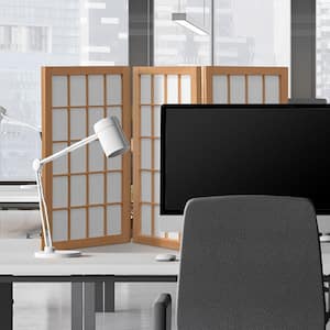 2 ft. Short Desktop Window Pane Shoji Screen - Natural - 3 Panels
