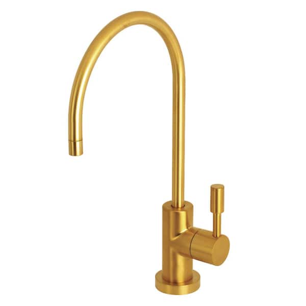 Replacement Drinking Water Single Handle Beverage Faucet in Brushed Brass for Filtration Systems
