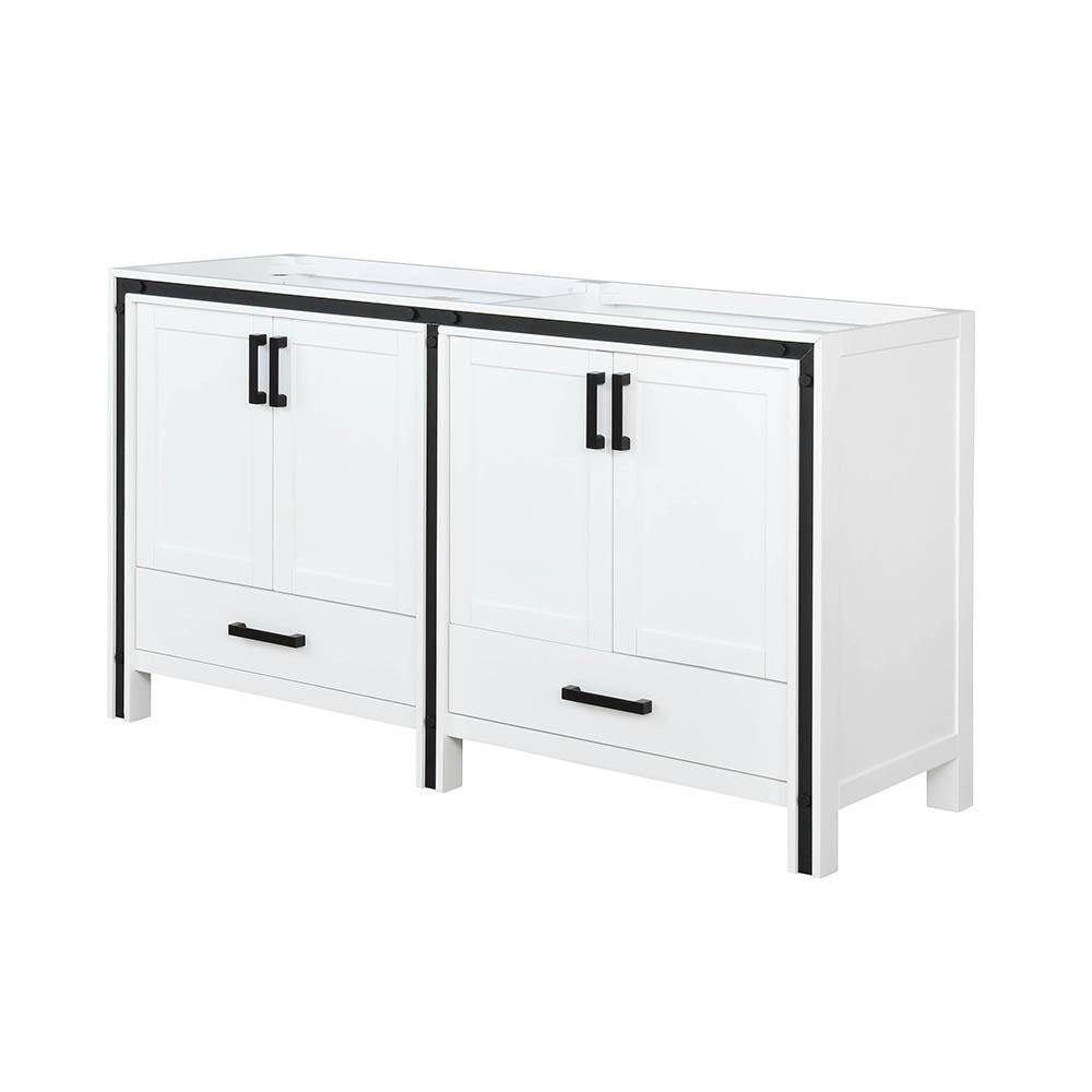Ziva 60" White Freestanding Double Bathroom Vanity