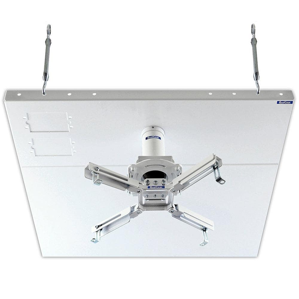QualGear ft. x ft. Pro-AV Projector Mount Kit with a Suspended Ceiling  Adapter, White QG-KIT-S2-3IN-W The Home Depot