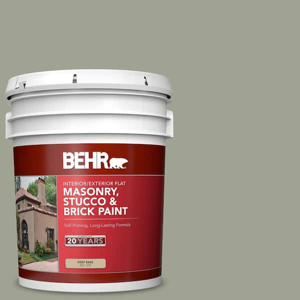 5 gal. #PFC-38 Elemental Green Flat Interior/Exterior Masonry, Stucco and Brick Paint