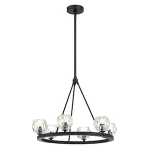 00633779095153, Aragon 6-Light Matte Black Chandelier