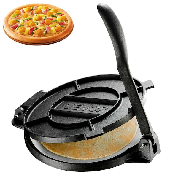 Tortilla Press 12 In. Cast Iron Roti Maker and Tortilladora Heavy Duty, Quesadilla Pataconera Press, with Handle