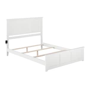 Madison White Queen Traditional Bed with Matching Foot Board