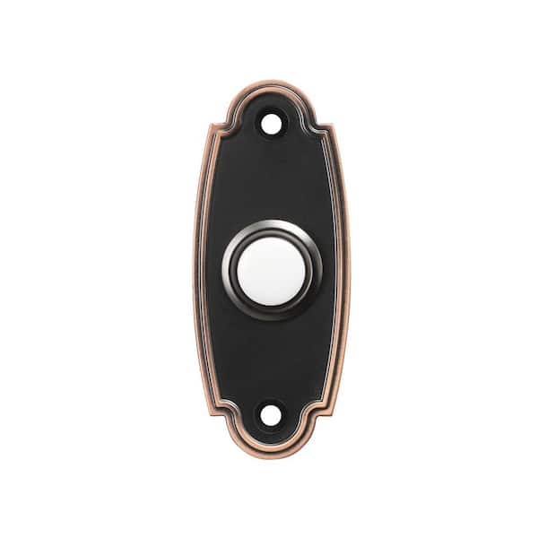 Defiant Wired LED Illuminated Doorbell Push Button, Mediterranean Bronze