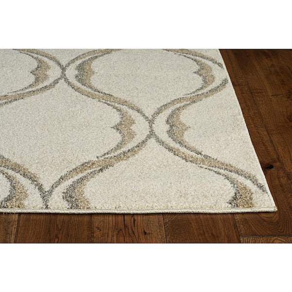 Nova Sand 8 ft. x 10 ft. Trellis Shabby Chic Outdoor Rug Area Rug