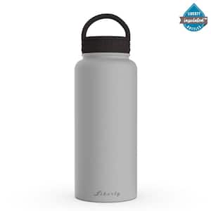 32 oz. Fog Gray Insulated Stainless Steel Water Bottle with D-Ring Lid