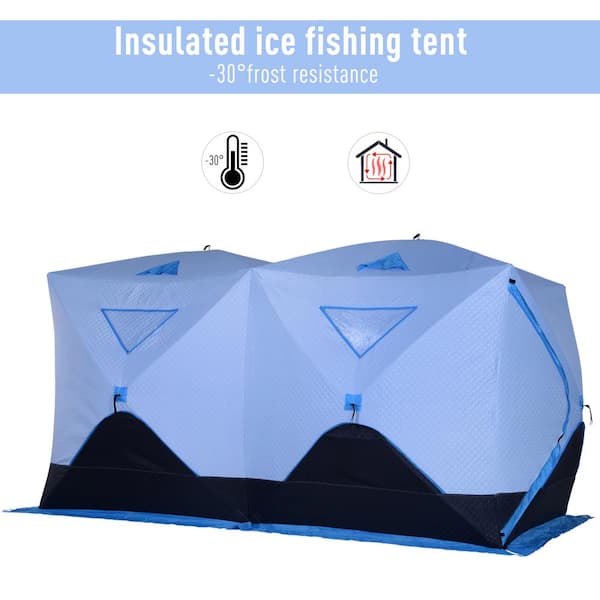 Outsunny Portable 8-Person Pop-Up Ice Shelter Insulated Ice Fishing Tent  with Ventilation Windows and Carry Bag AB1-004 - The Home Depot