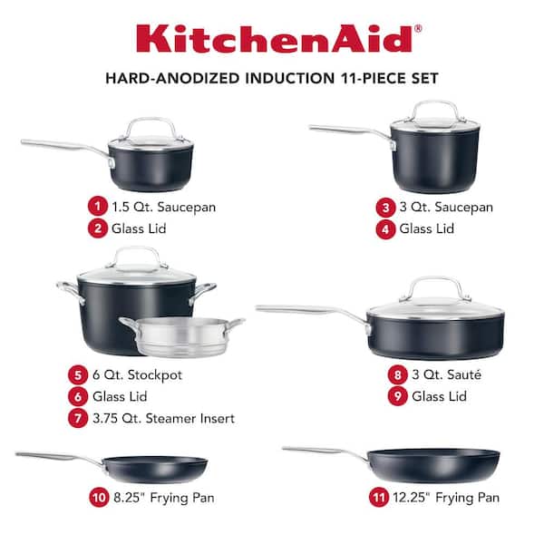 KitchenAid® 11-pc. Hard-Anodized Nonstick Cookware Set