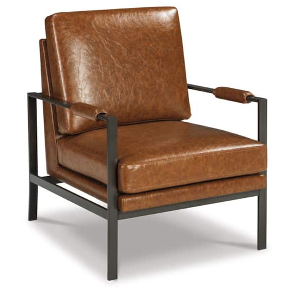 Peacemaker Brown Faux Leather Arm Chair