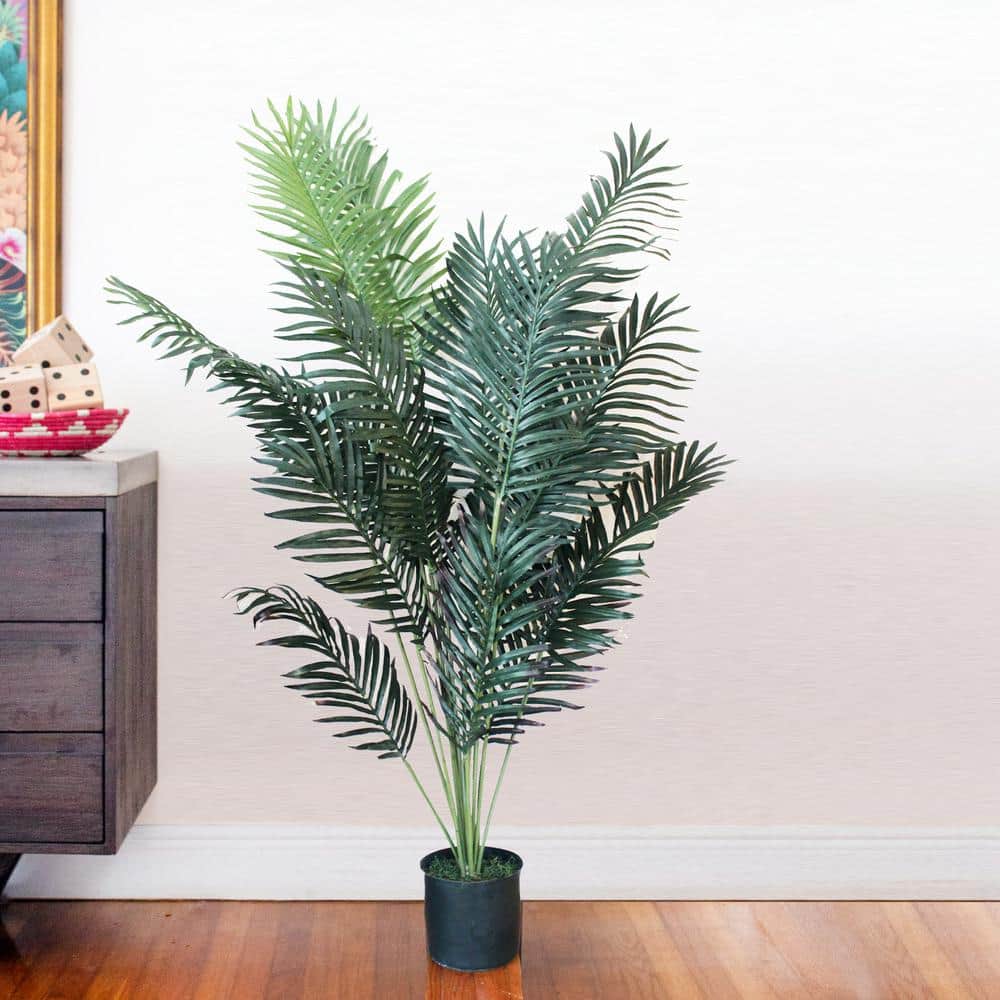 Nearly Natural 5-Foot Tall Artificial Paradise Palm Tree with Plastic Pot