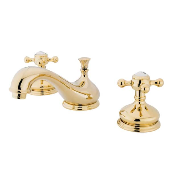 Vintage 8 in. Widespread 2-Handle 3.5 in. Widespread Bathroom Sink Faucet with Pop-Up Drain in Brass