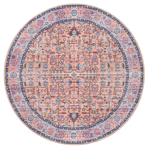 JONATHAN Y Kemer All-Over Multi 5 ft. Persian Machine-Washable Round Area Rug