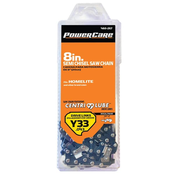 Powercare 8 in. Y33 .043 in. Semi Chisel Chainsaw Chain 33 Link