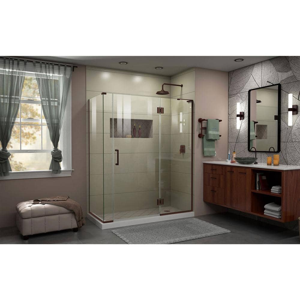 Unidoor-X 57" x 72" Frameless Clear Glass Hinged Shower Enclosure
