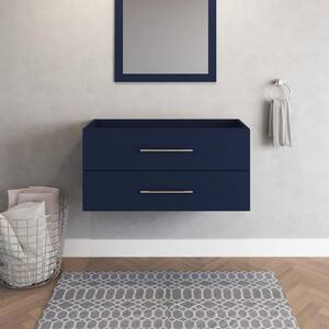 Napa 40 in. W x 20 in. D x 21 in. H Single Sink Bath Vanity Cabinet without Top in Navy Blue, Wall Mounted