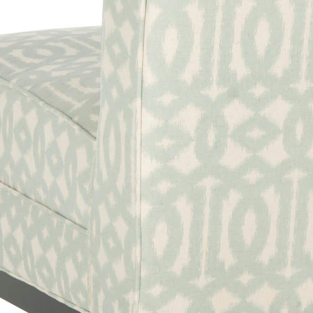 Gray Geometric Patterned Birch Wood Slipper Chair