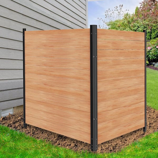 Outdoor Privacy Fence Panels 36 in. W x 44 in. H Air Conditioner Fence Wood Privacy Screen with Metal Stakes, 2-Panel