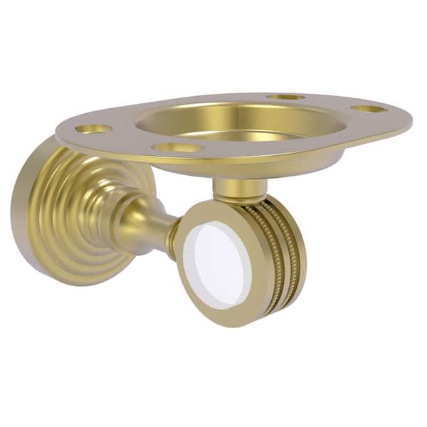 Allied Brass Pacific Grove Tumbler and Toothbrush Holder with Dotted Accents in Satin Brass