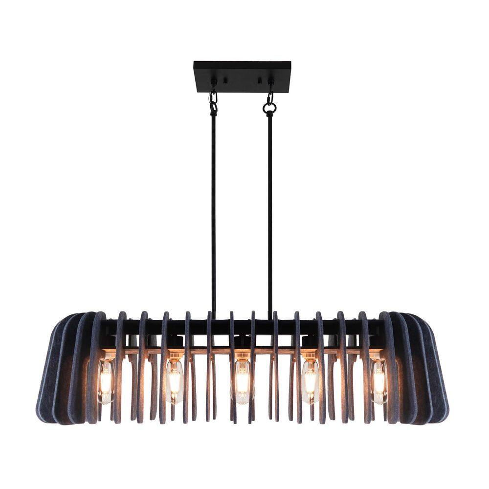 5-light Navy Blue Felt Linear Chandelier Kitchen Island Chandelier For Dining Room with no bulbs included price history on PriceWatchPro