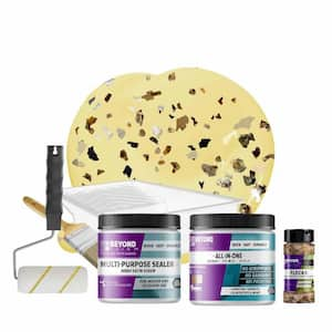 BEYOND PAINT Buttercream Flat Countertop Kit with Oxford Bronze Flecks